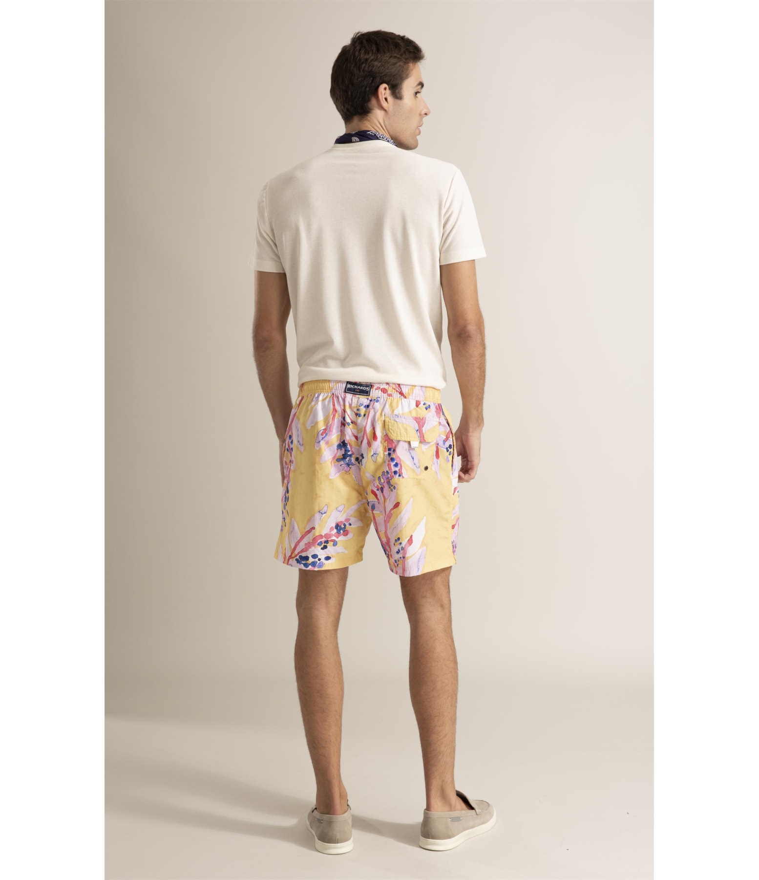 Beach Short Floral Brush Amarelo