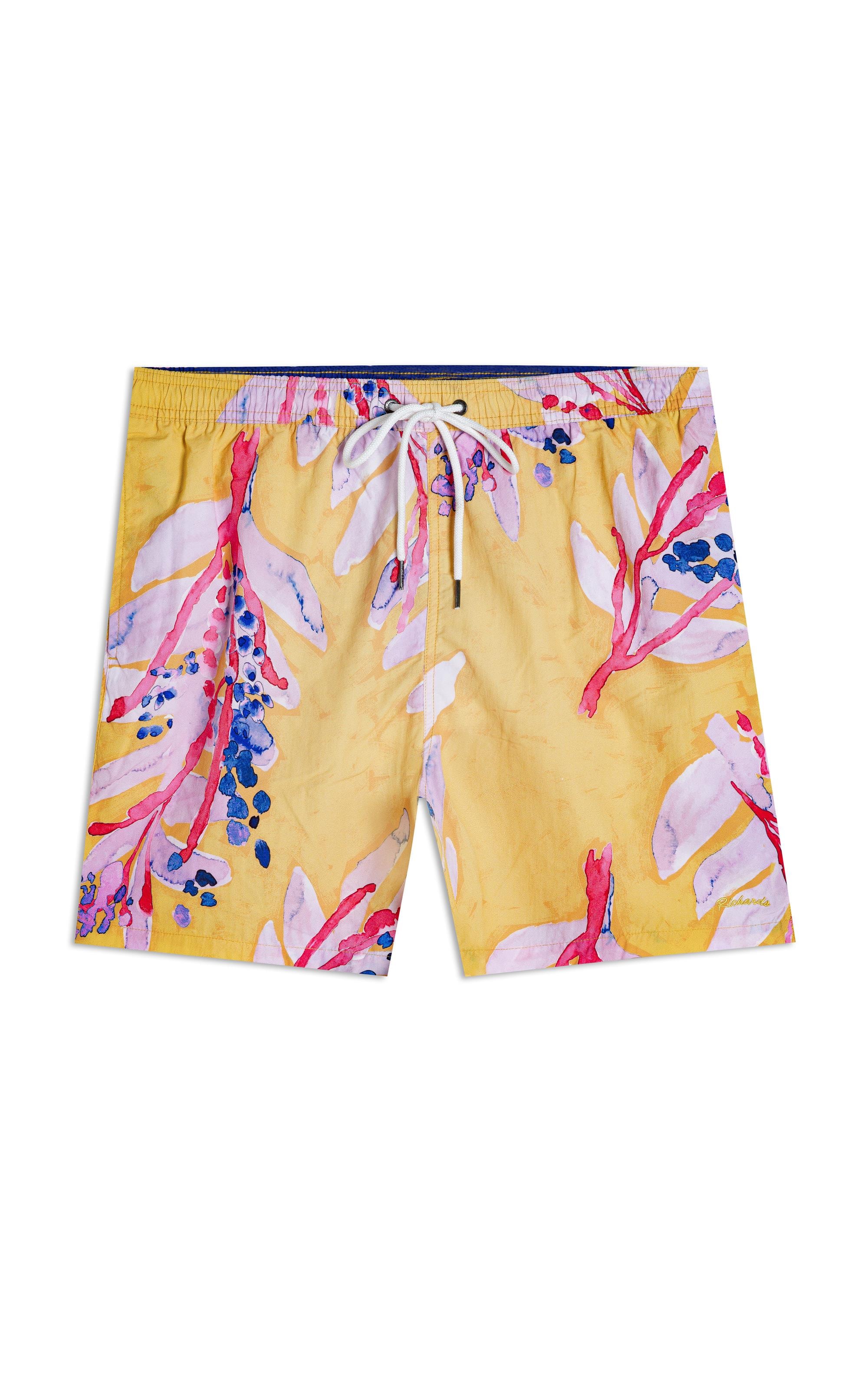 Beach Short Floral Brush Amarelo