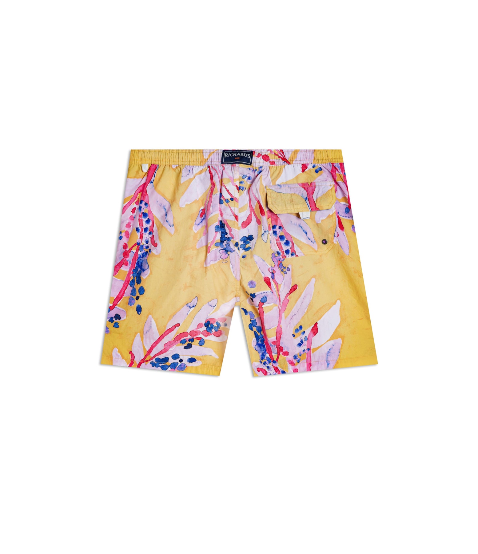 Beach Short Floral Brush Amarelo