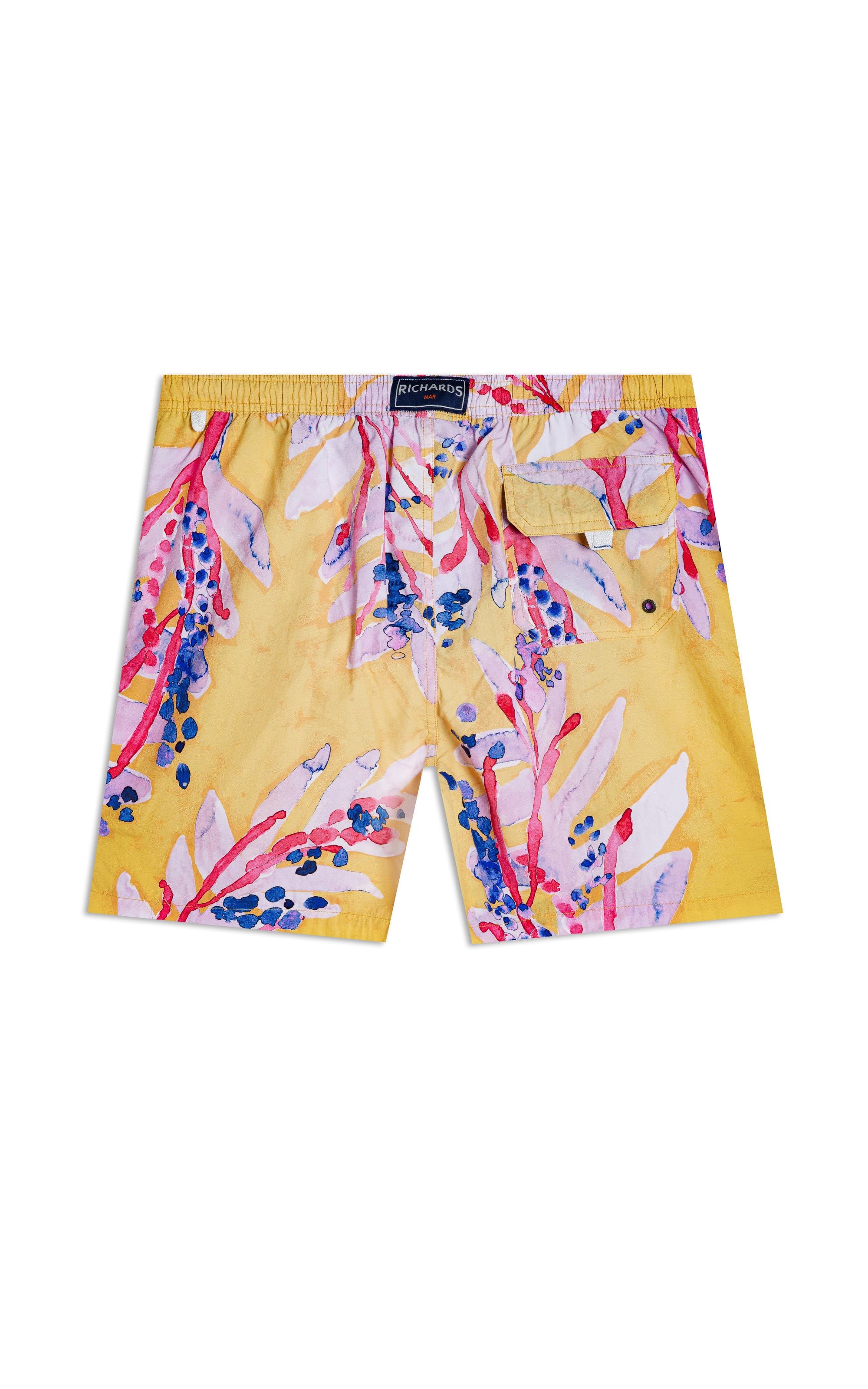 Beach Short Floral Brush Amarelo