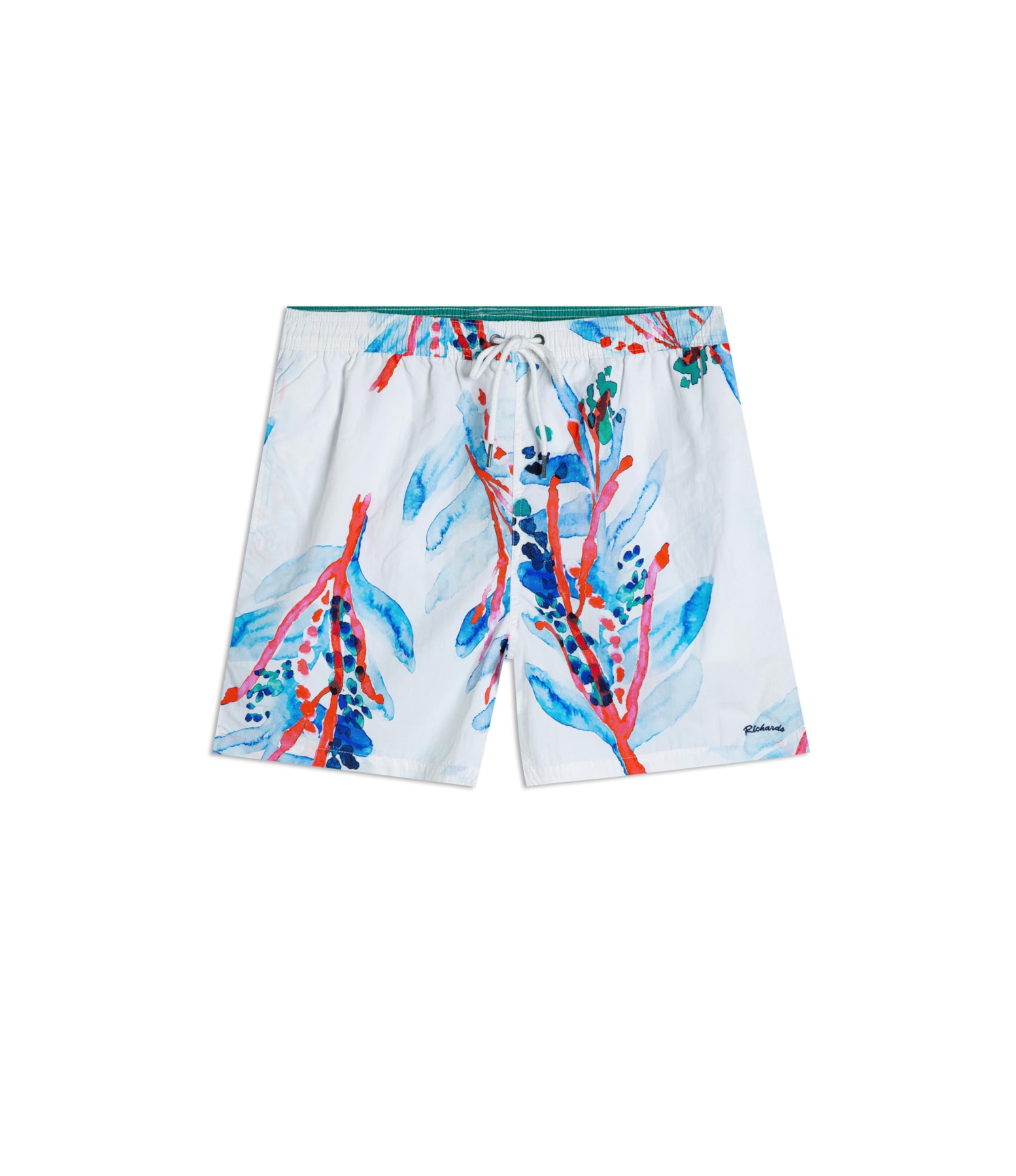 Beach Short Floral Brush Branco
