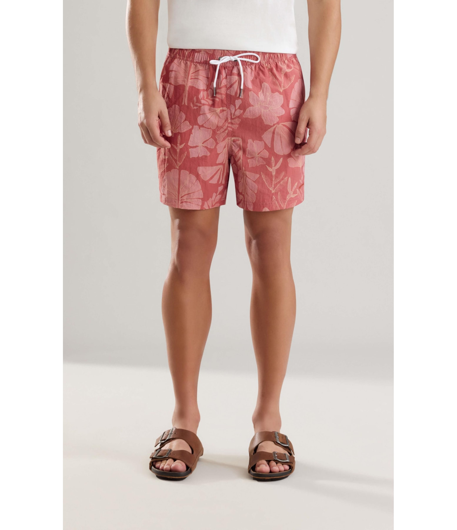 Beach Short Floral Deco Biarritz Goiaba