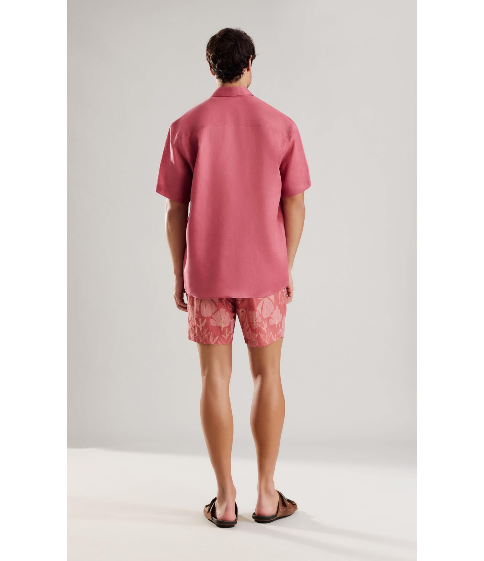 Beach Short Floral Deco Biarritz Goiaba