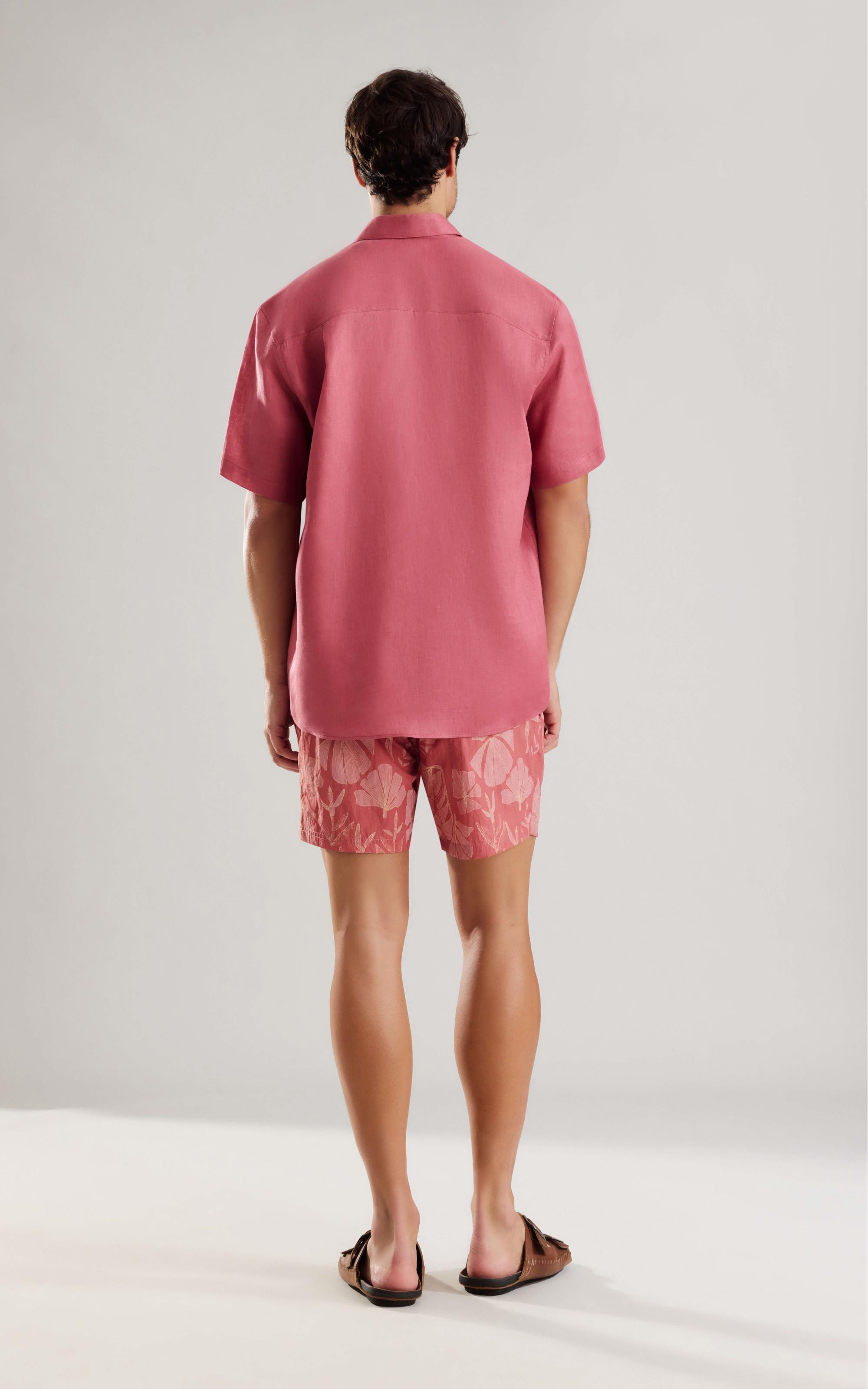 Beach Short Floral Deco Biarritz Goiaba