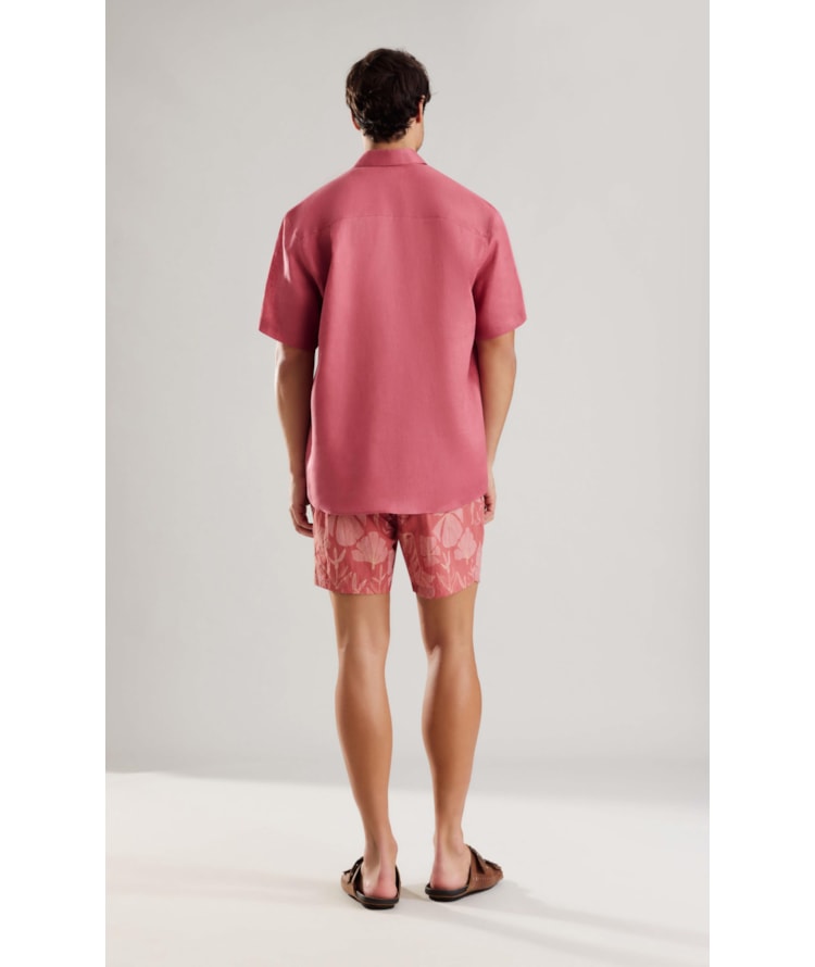 Beach Short Floral Deco Biarritz Goiaba