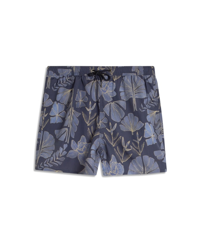 Beach Short Floral Purple Blue