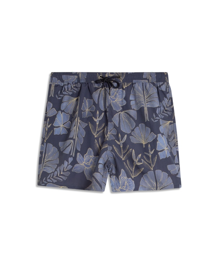 Beach Short Floral Purple Blue