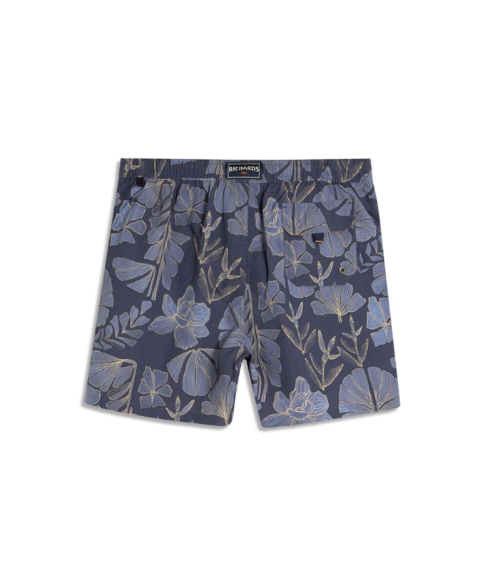 Beach Short Floral Purple Blue