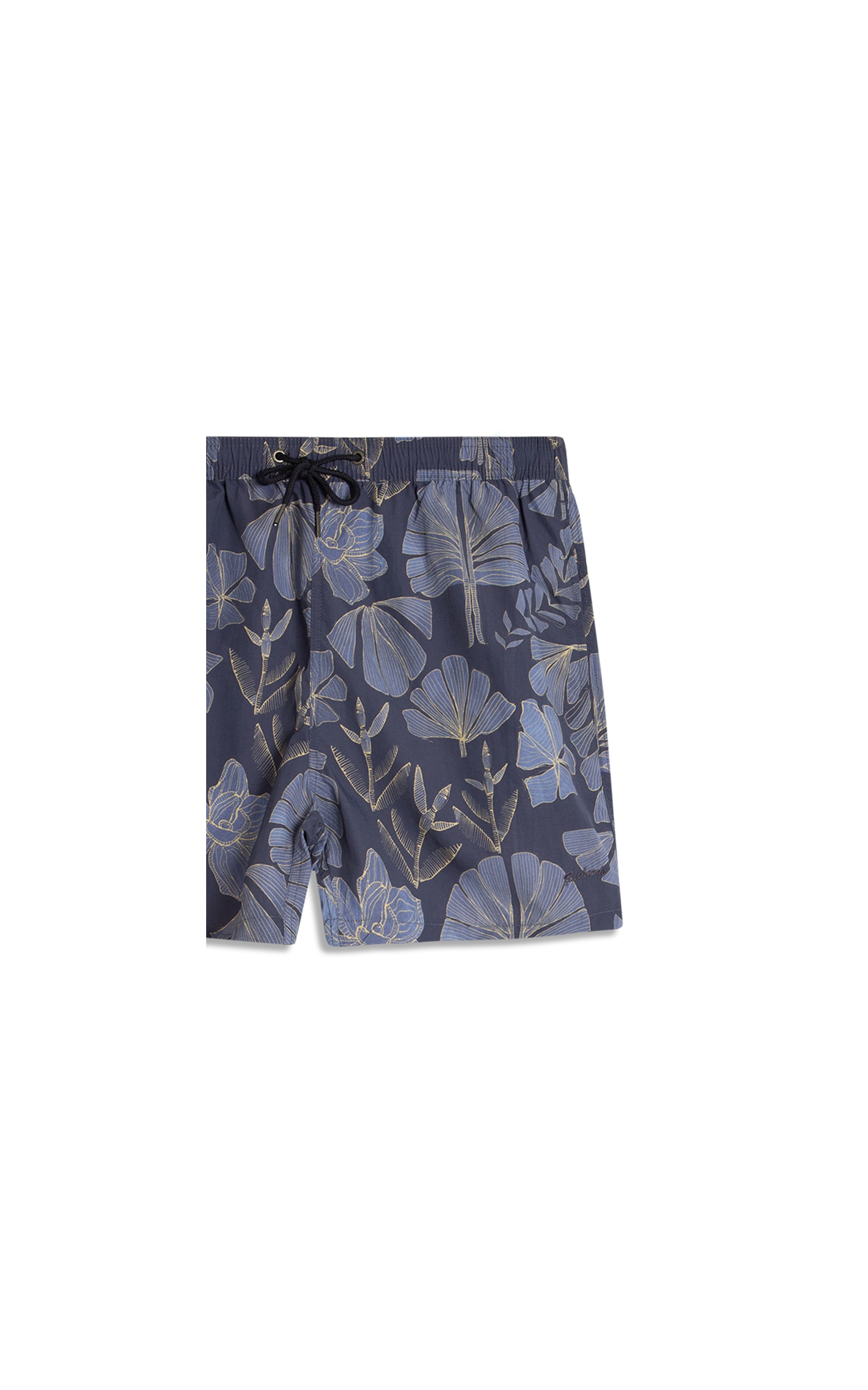 Beach Short Floral Purple Blue