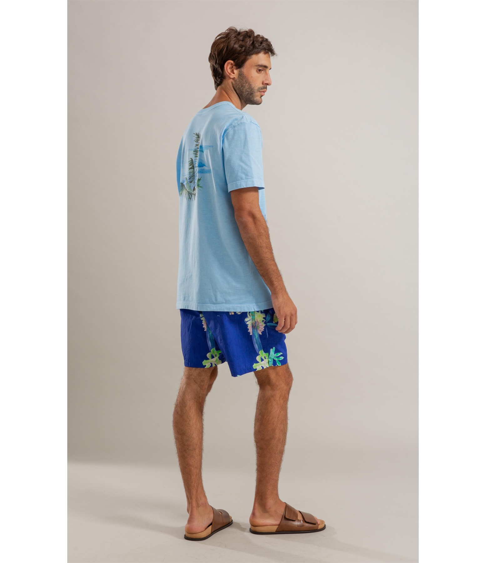 Beach Short Florish Regular Azul Bic