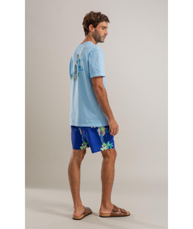 Beach Short Florish Regular Azul Bic