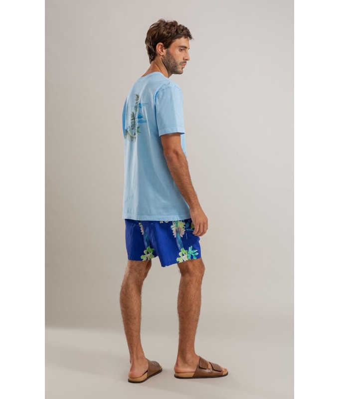 Beach Short Florish Regular Azul Bic