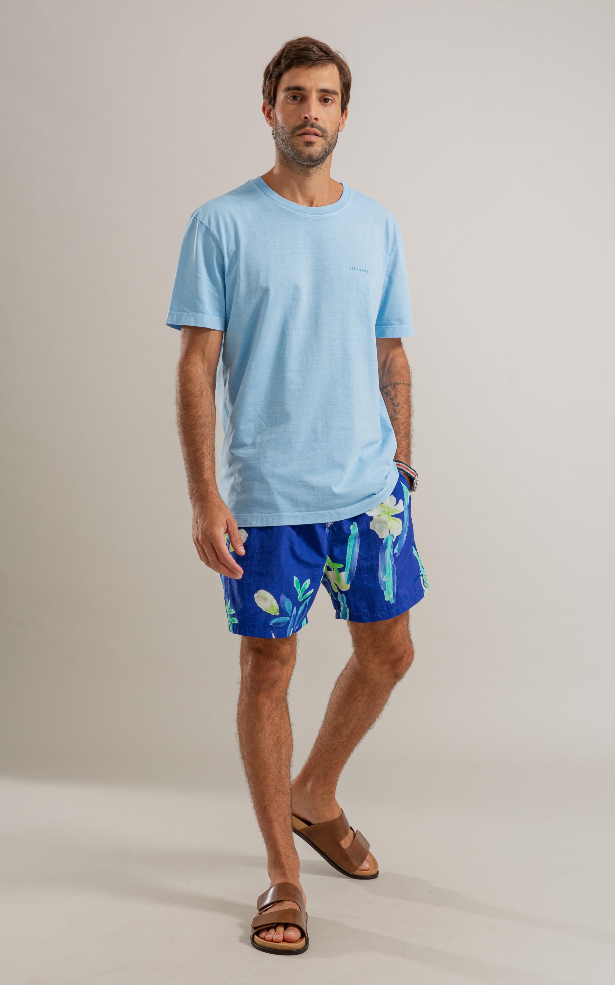 Beach Short Florish Regular Azul Bic