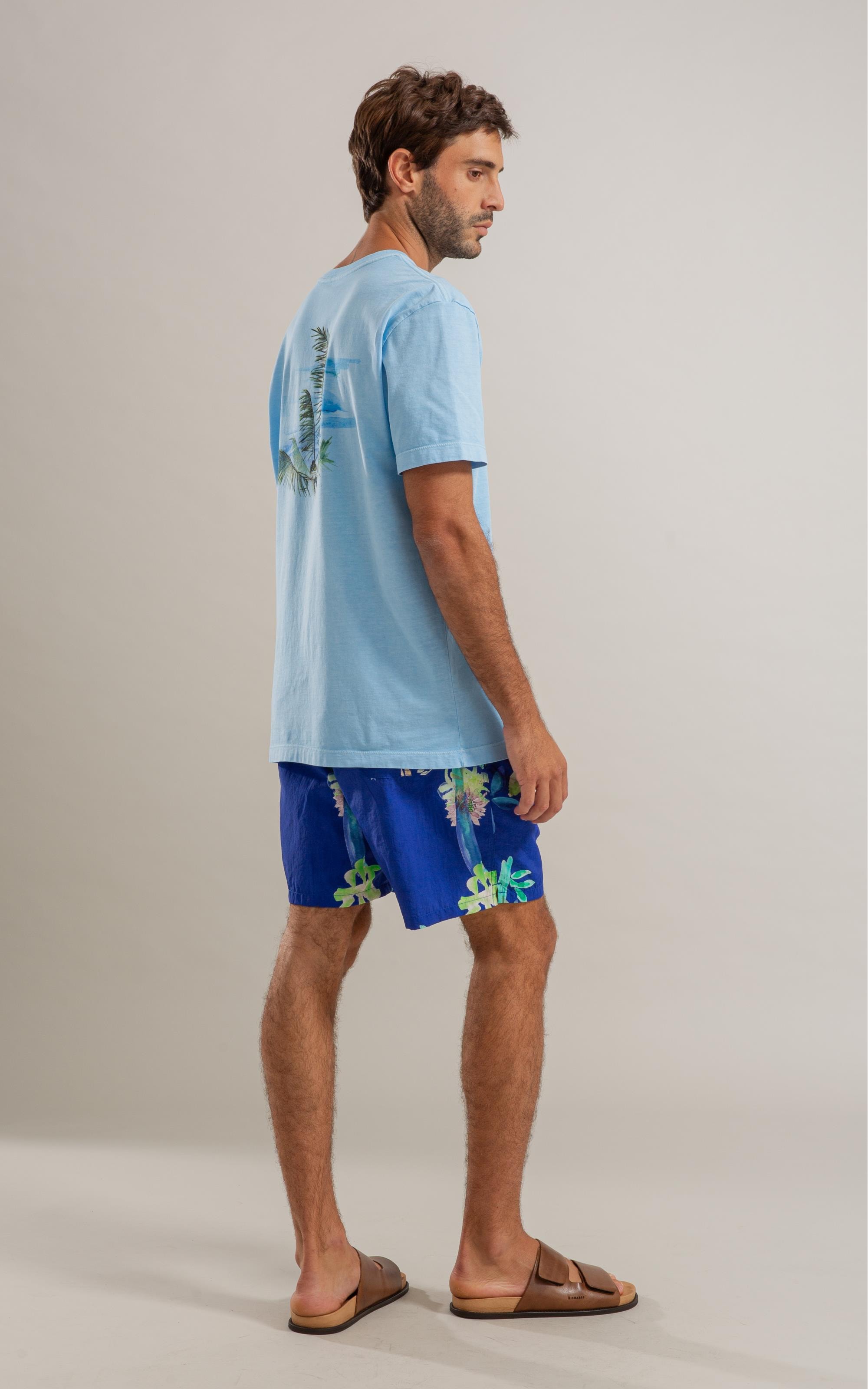 Beach Short Florish Regular Azul Bic