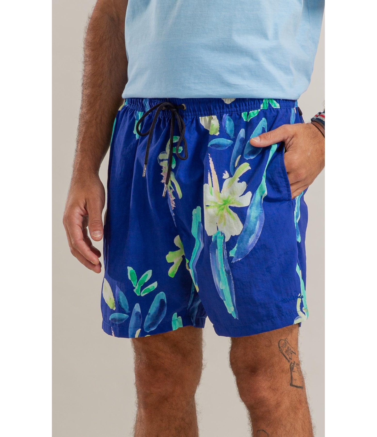 Beach Short Florish Regular Azul Bic