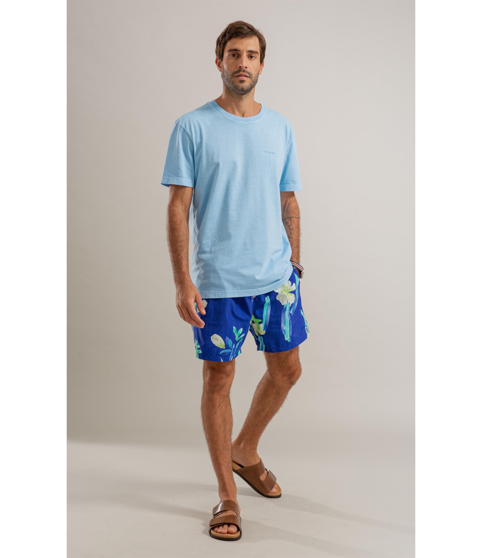Beach Short Florish Regular Azul Bic
