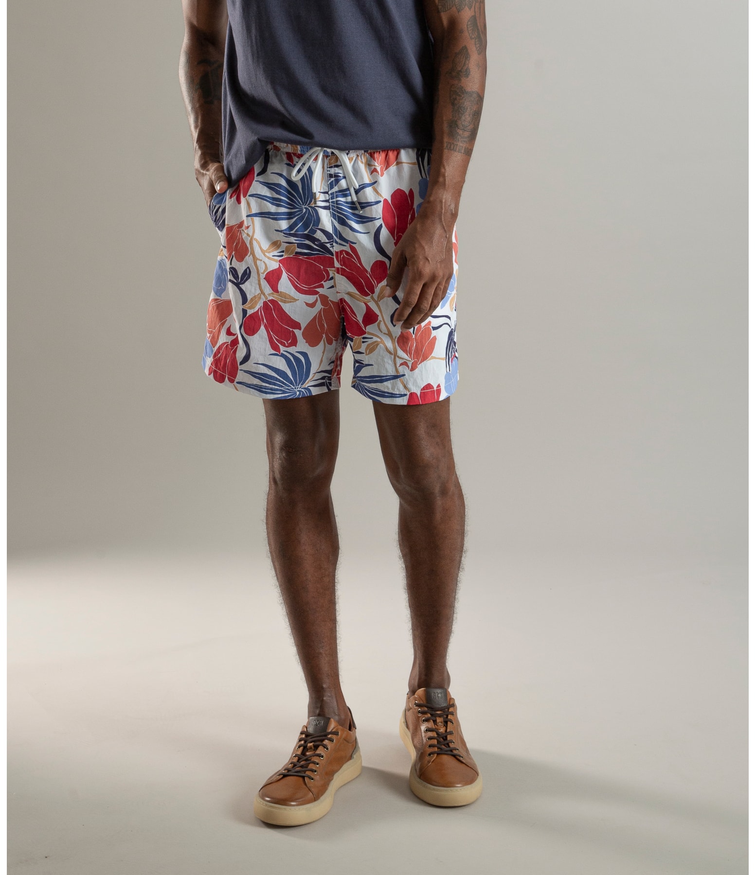 Beach Short Flowery Regular Branco
