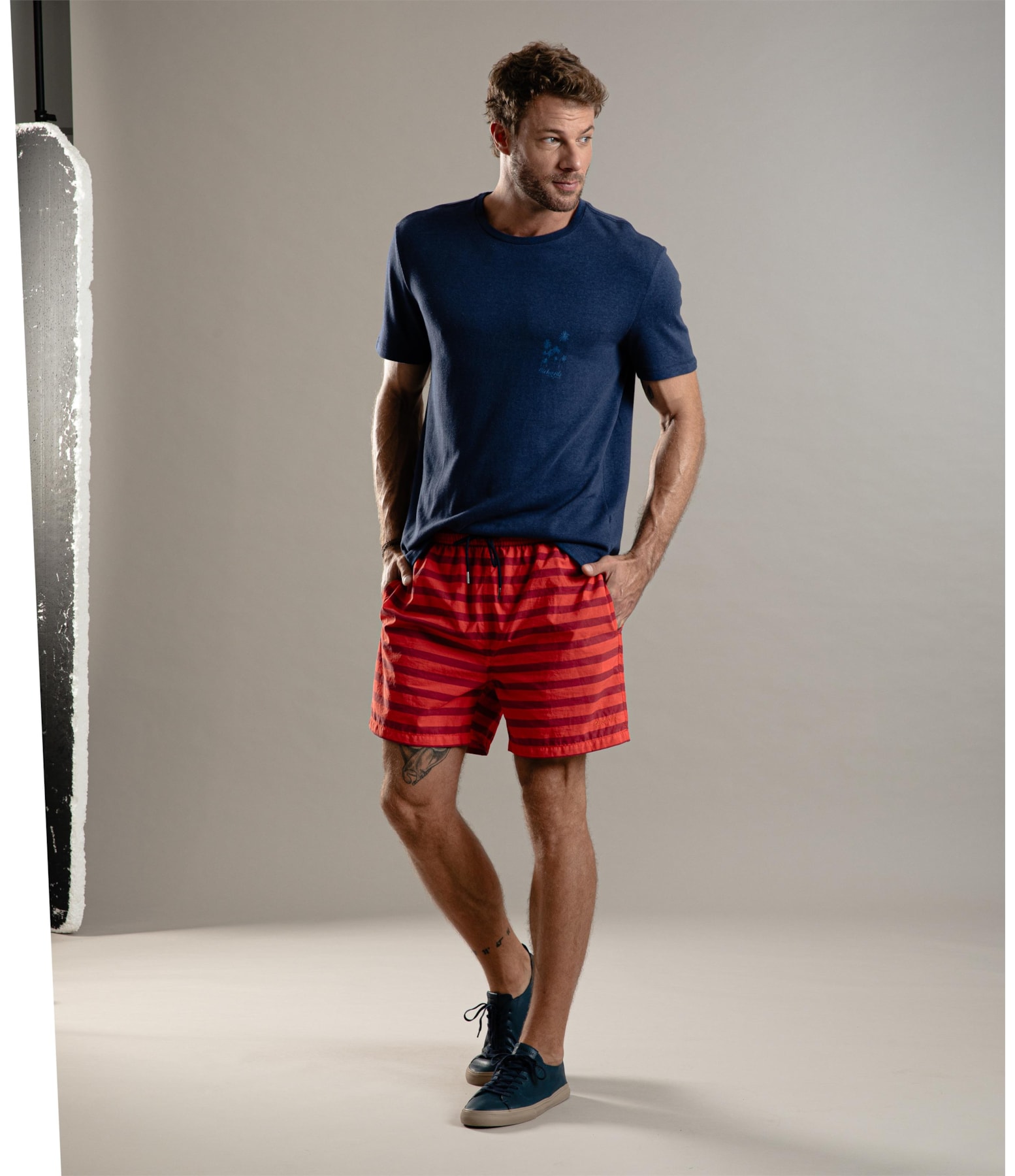 Beach Short Fresh Stripes Regular Coral
