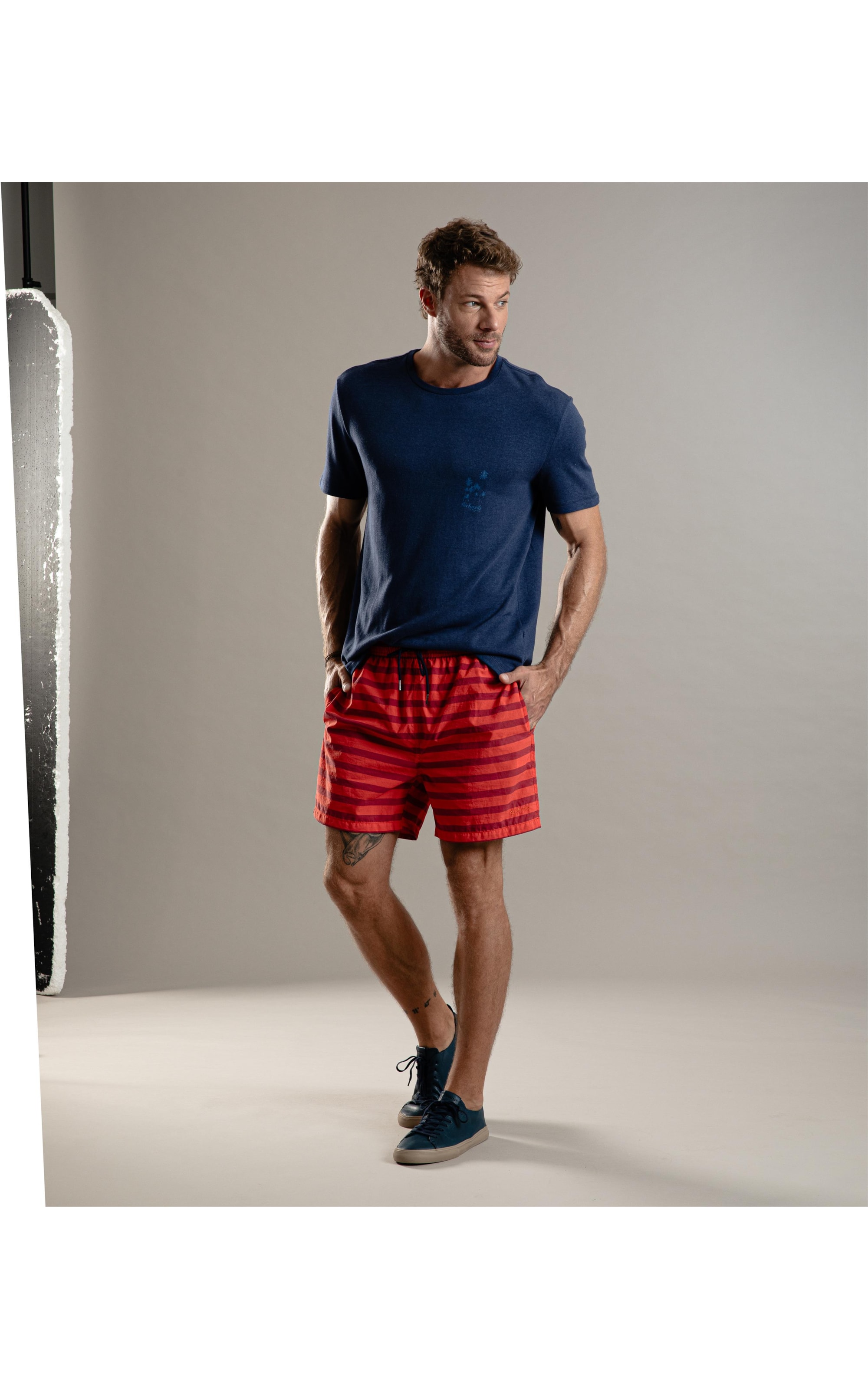 Beach Short Fresh Stripes Regular Coral