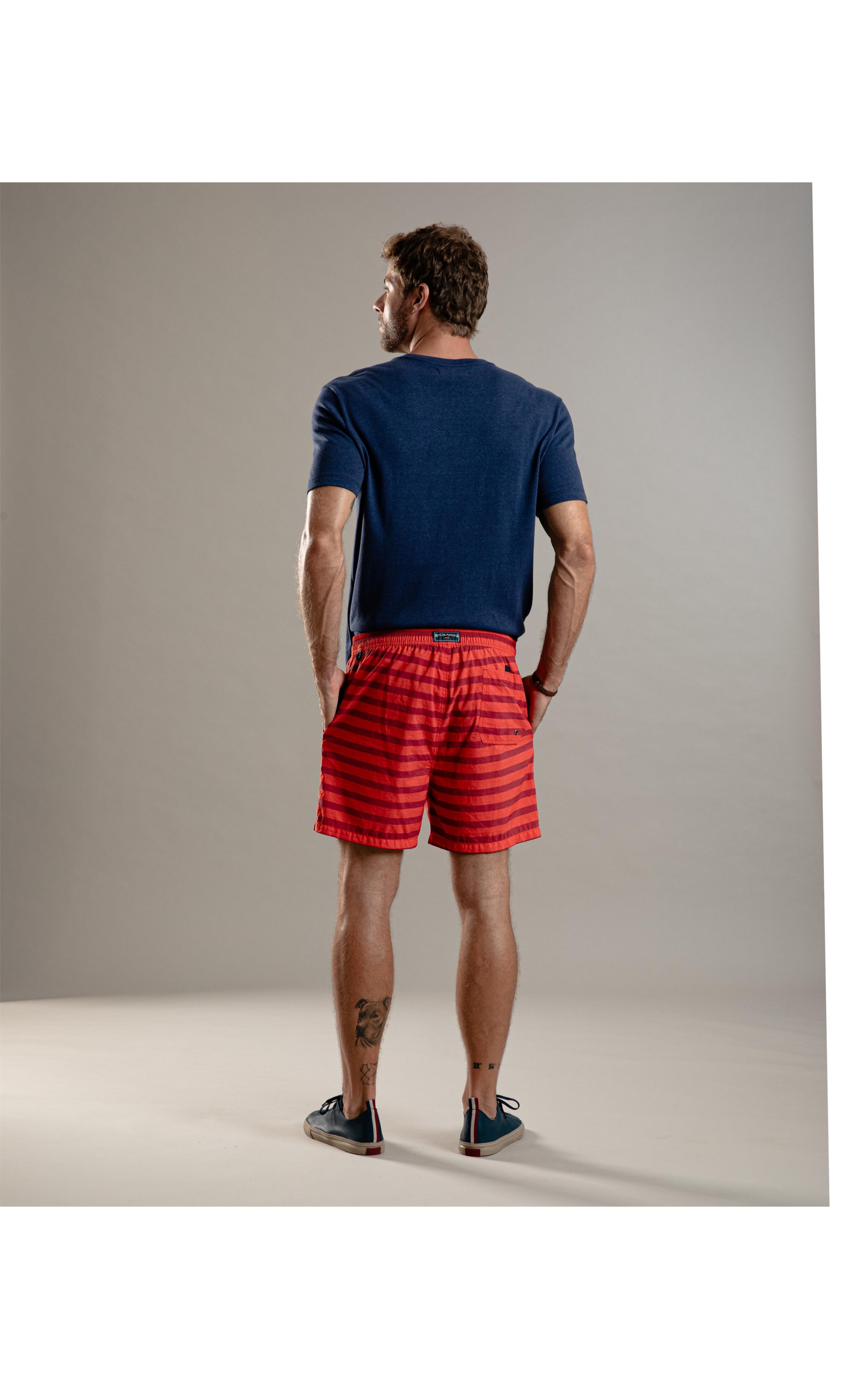 Beach Short Fresh Stripes Regular Coral