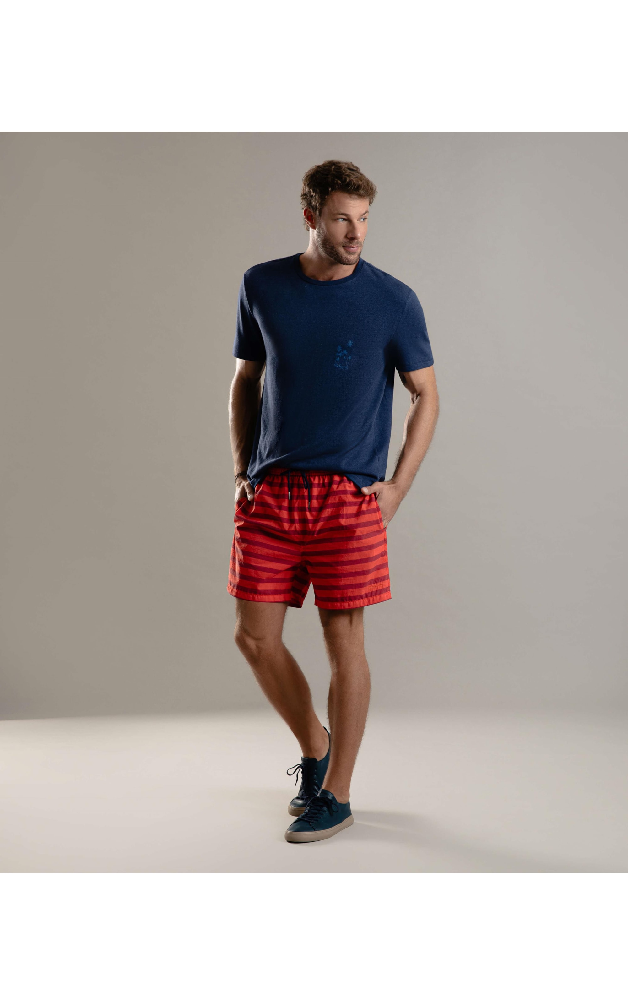 Beach Short Fresh Stripes Regular Coral