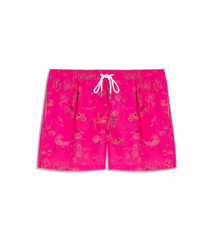 Beach Short Jangada Mono Biarritz Vermelho