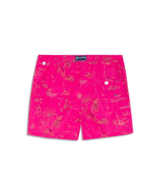Beach Short Jangada Mono Biarritz Vermelho