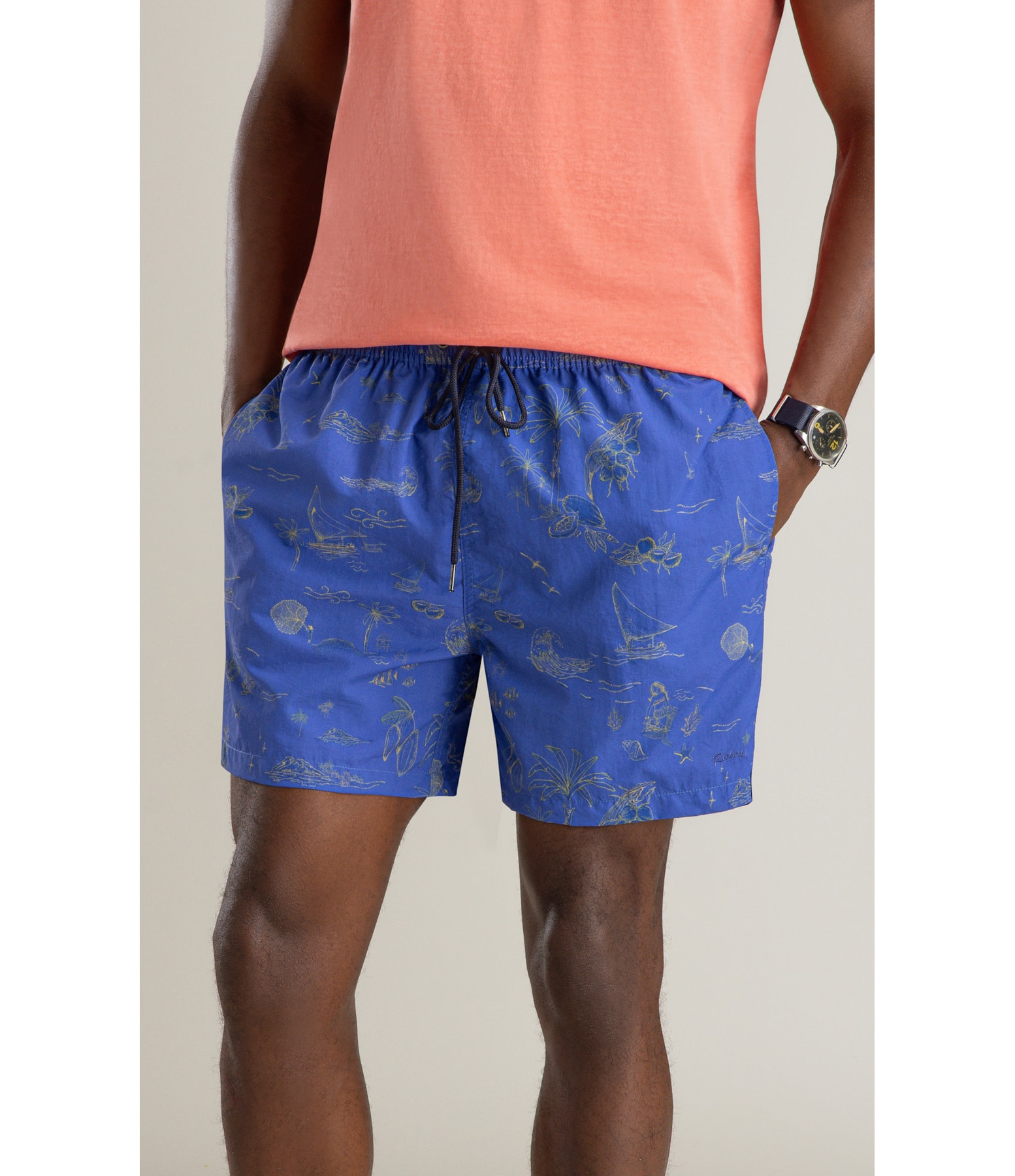 Beach Short Jangada Mono Regular Azul Bic