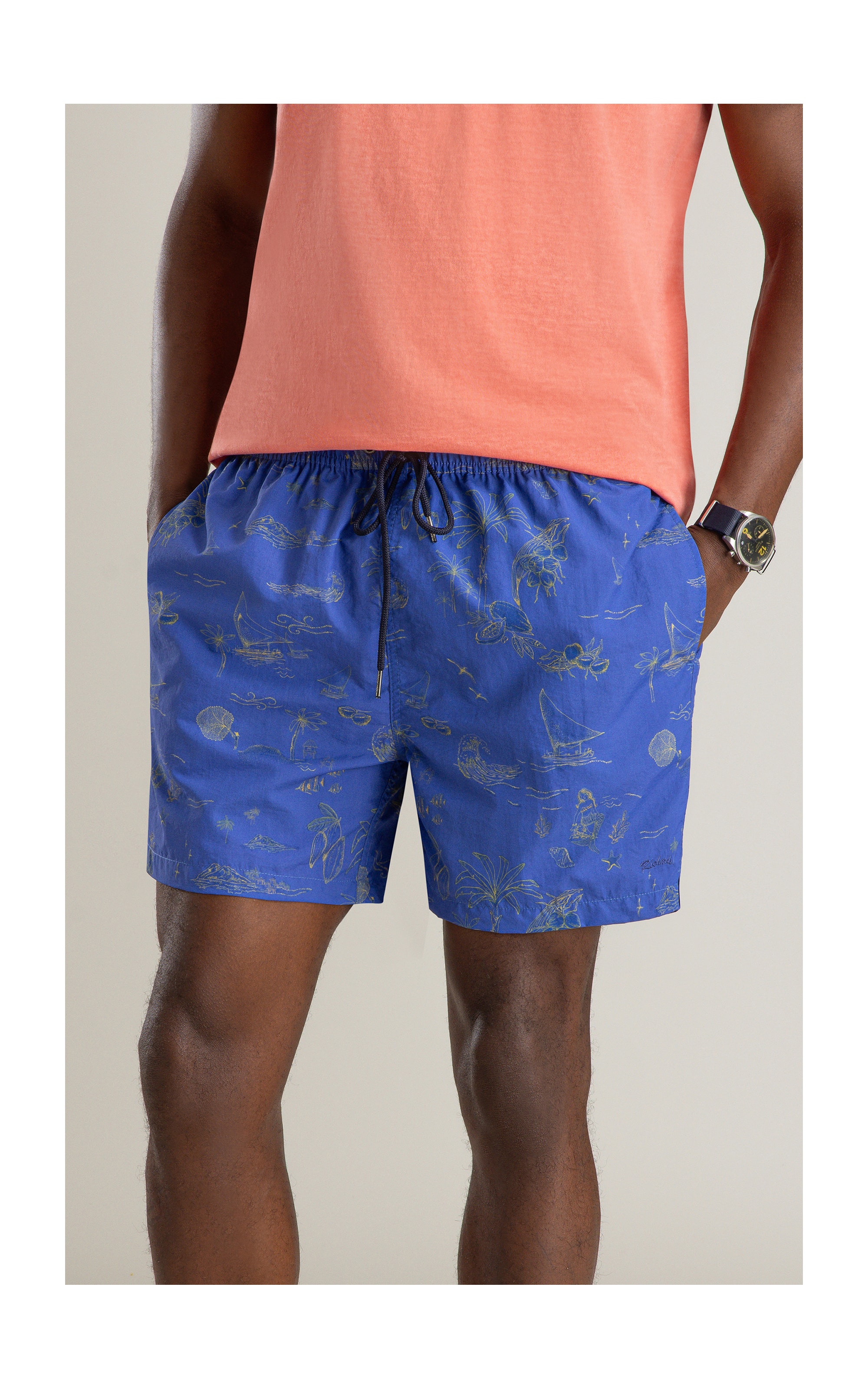 Beach Short Jangada Mono Regular Azul Bic