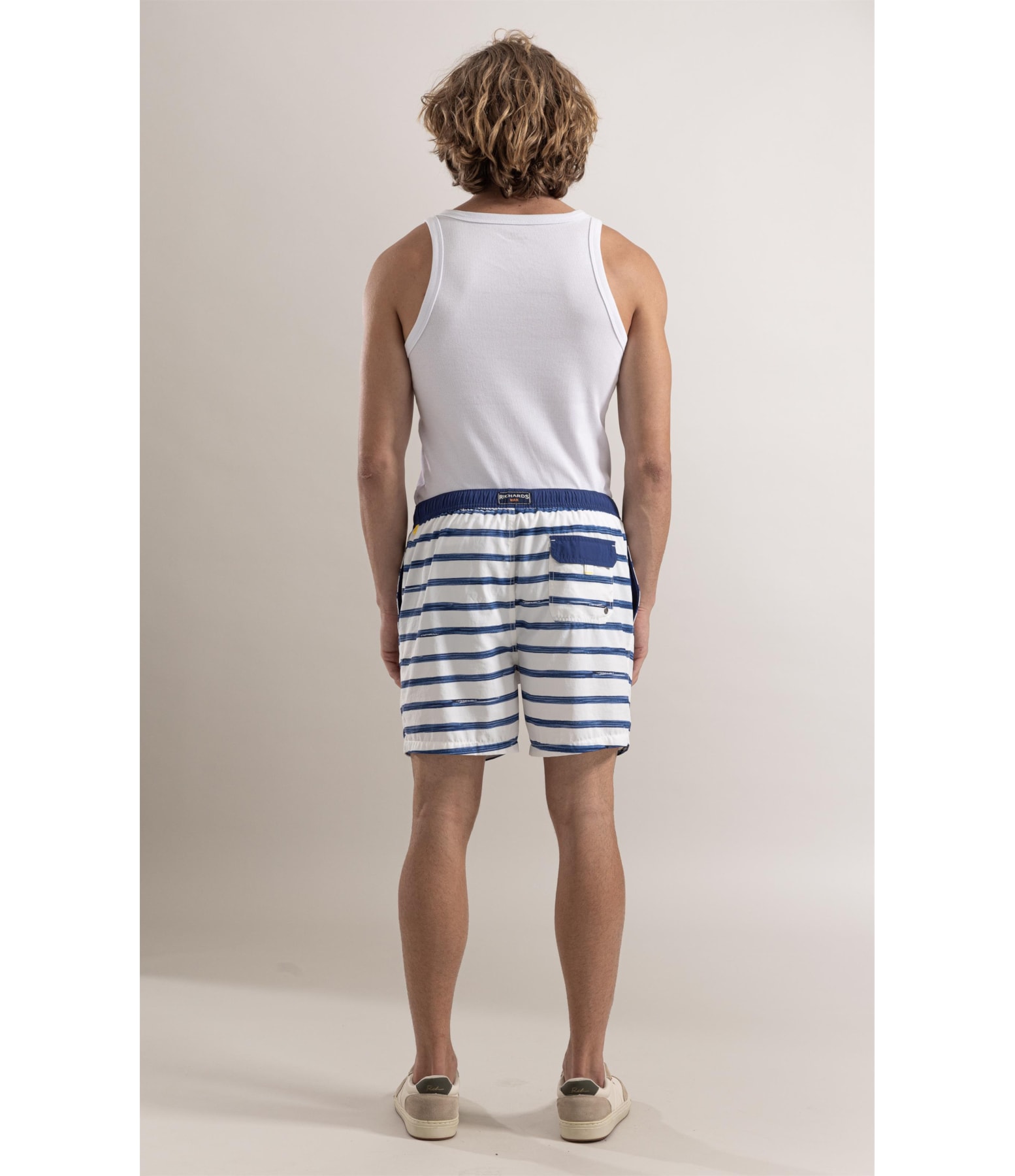 Beach Short Large Stripes Regular Marinho