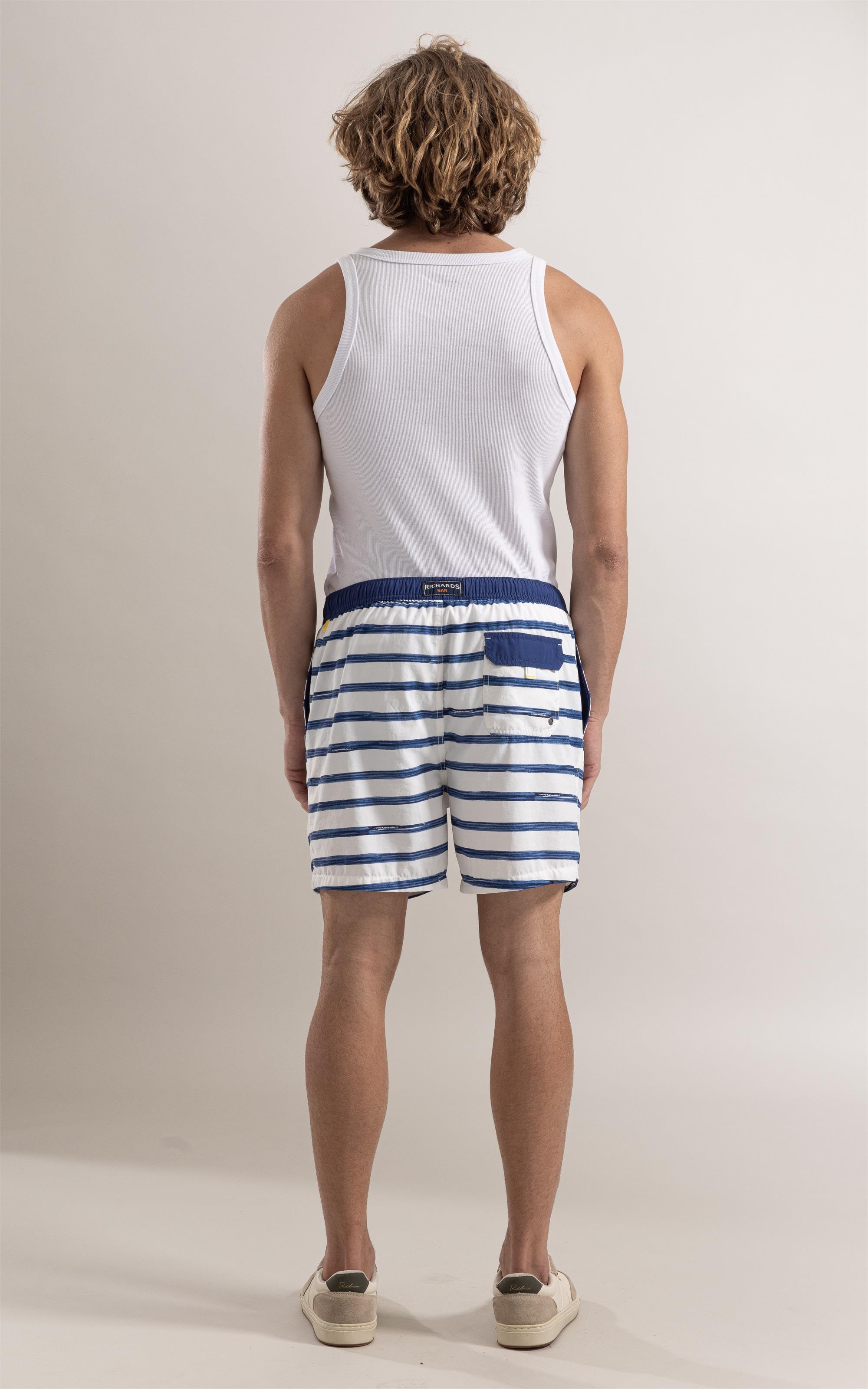 Beach Short Large Stripes Regular Marinho