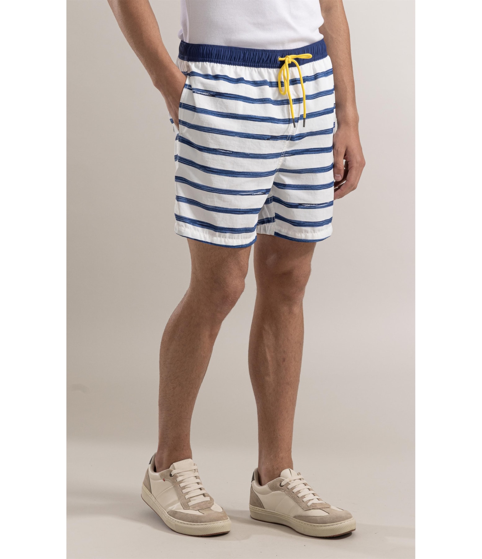 Beach Short Large Stripes Regular Marinho