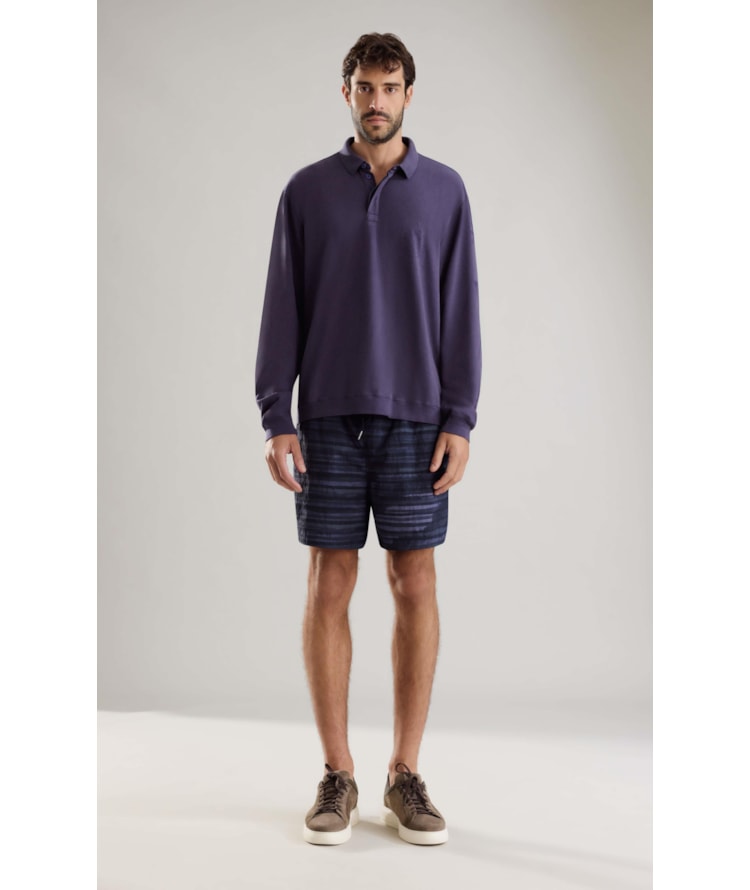 Beach Short Listrado Aquarela Biarritz Midnight Blue