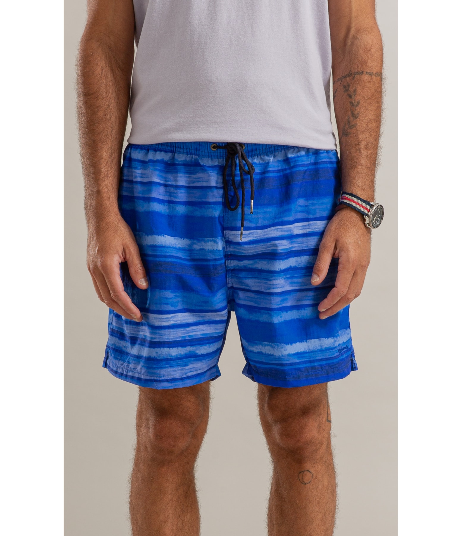 Beach Short Listrado Deepwell Biarritz Azul Bic