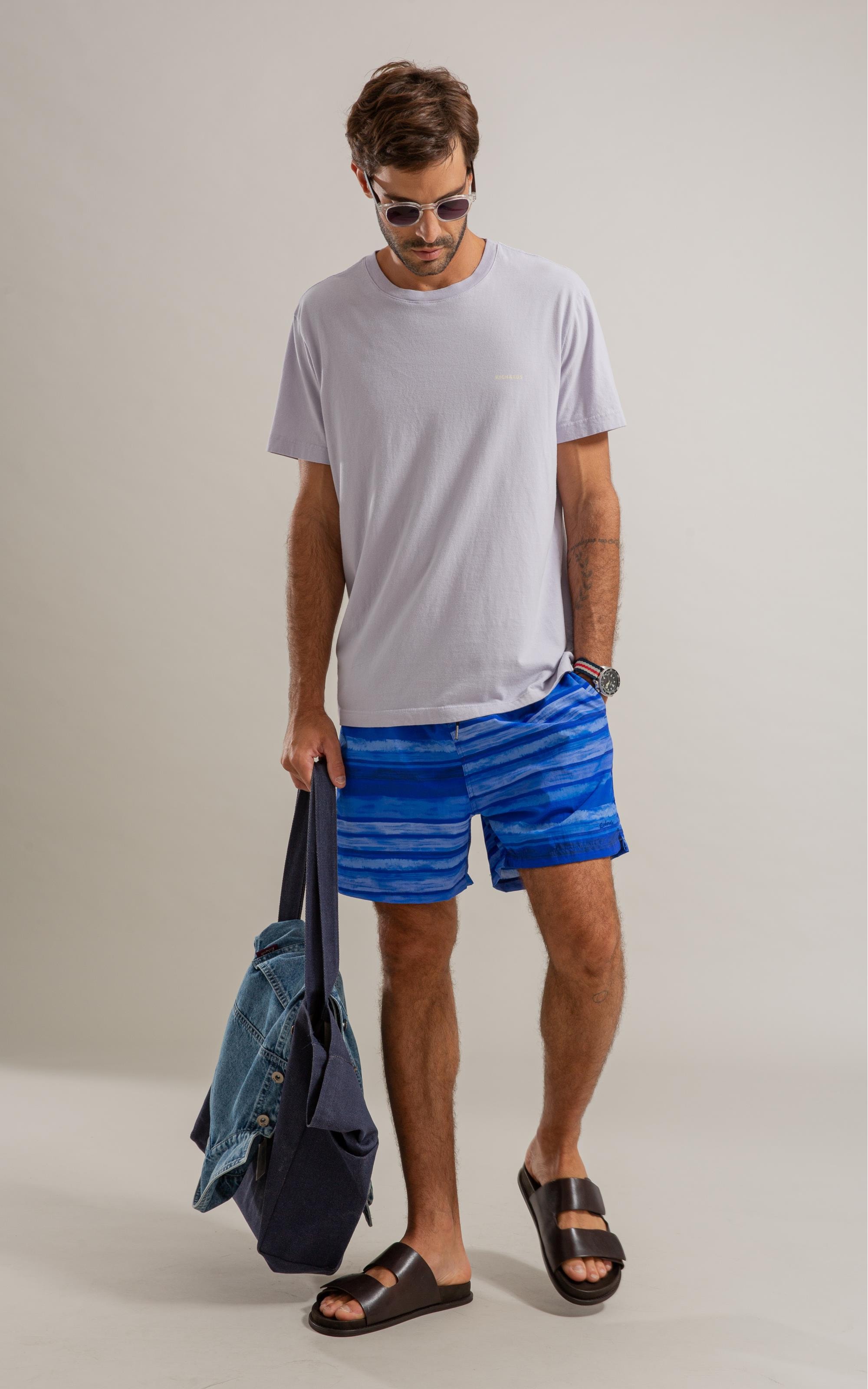 Beach Short Listrado Deepwell Biarritz Azul Bic