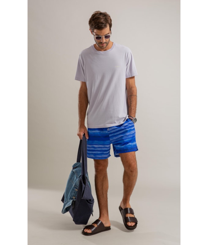 Beach Short Listrado Deepwell Biarritz Azul Bic