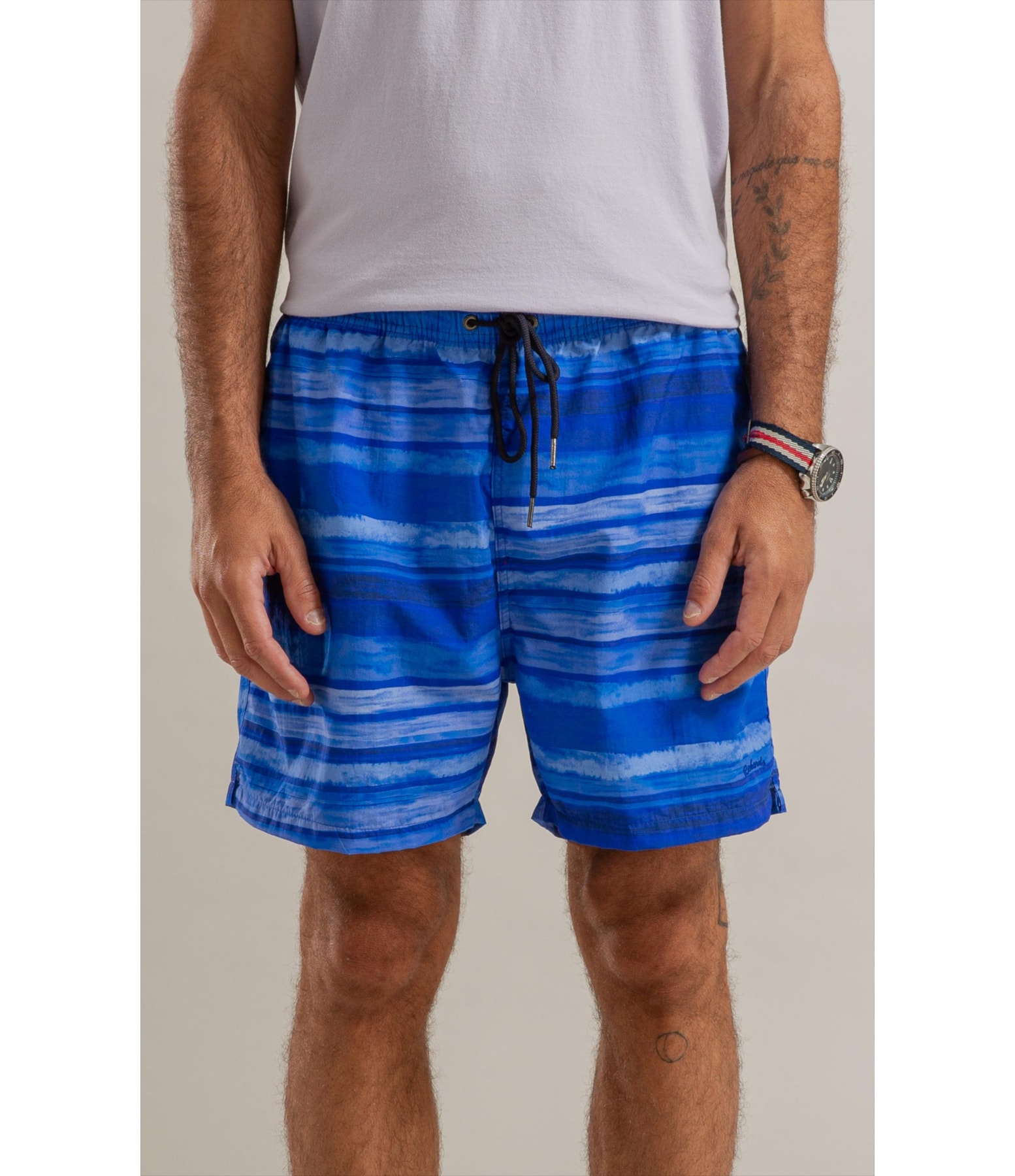 Beach Short Listrado Deepwell Biarritz Azul Bic