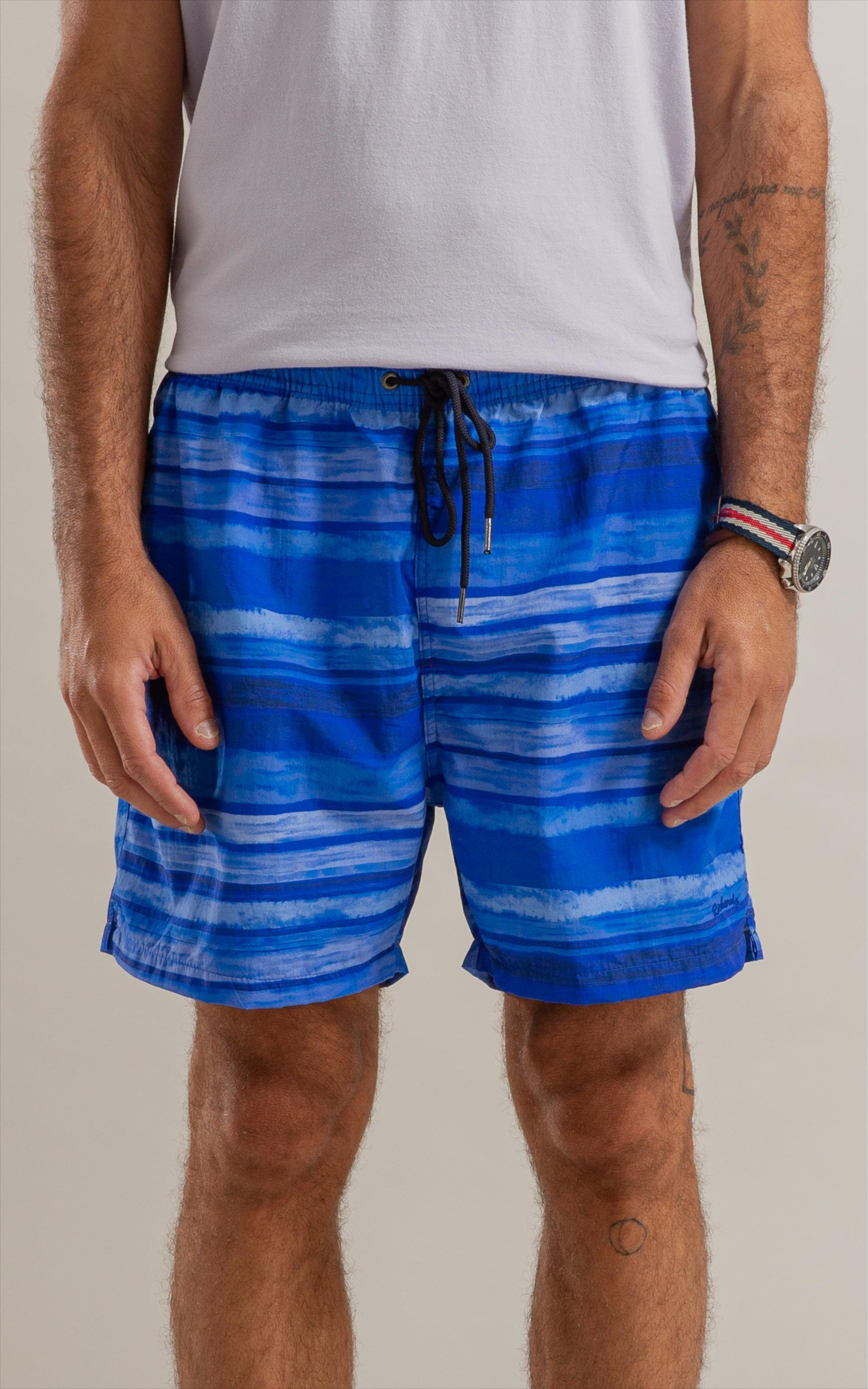 Beach Short Listrado Deepwell Biarritz Azul Bic