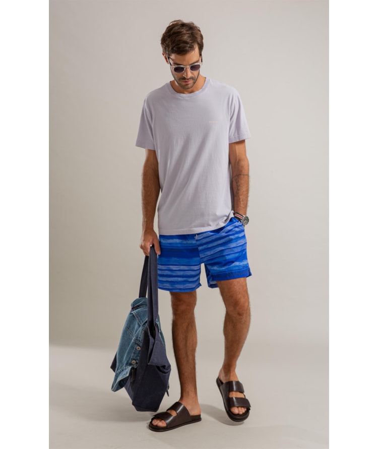 Beach Short Listrado Deepwell Biarritz Azul Bic