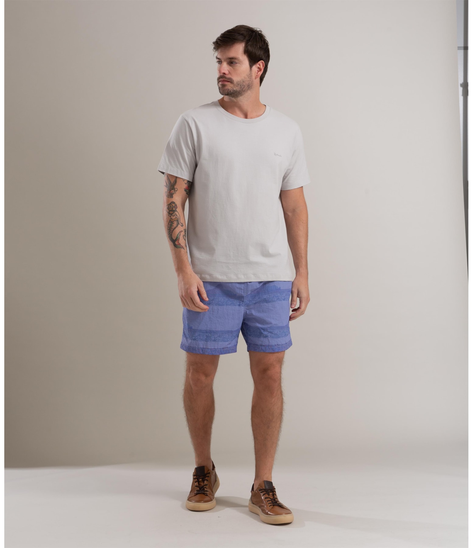 Beach Short Listrado Irmaos Regular Hortencia