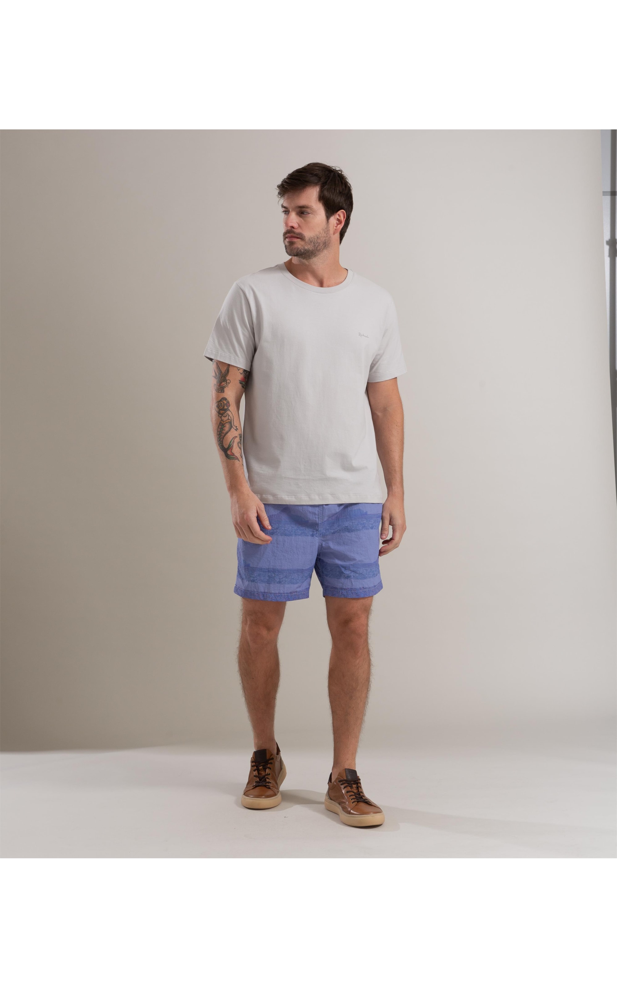 Beach Short Listrado Irmaos Regular Hortencia