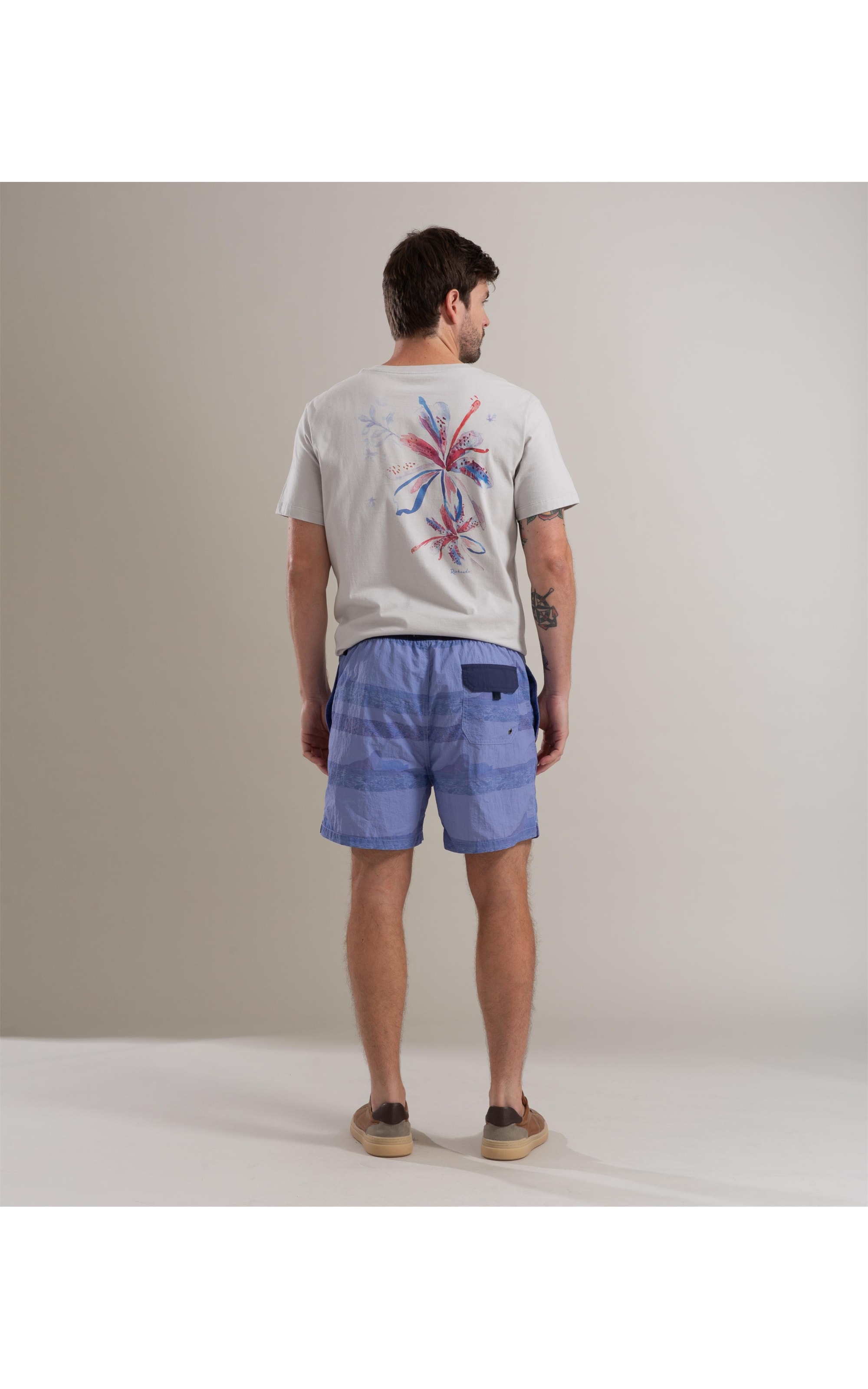 Beach Short Listrado Irmaos Regular Hortencia