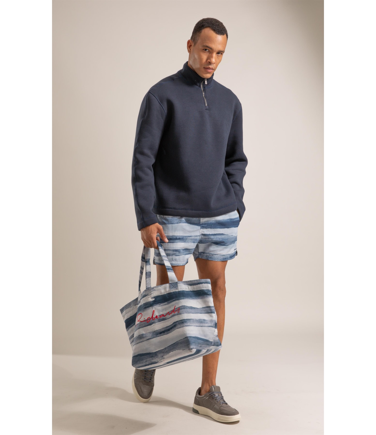 Beach Short Listrado Lever Biarritz Dark Navy
