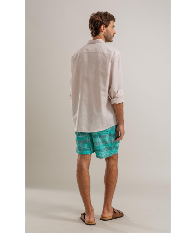 Beach Short Listrado Siri Regular Verde