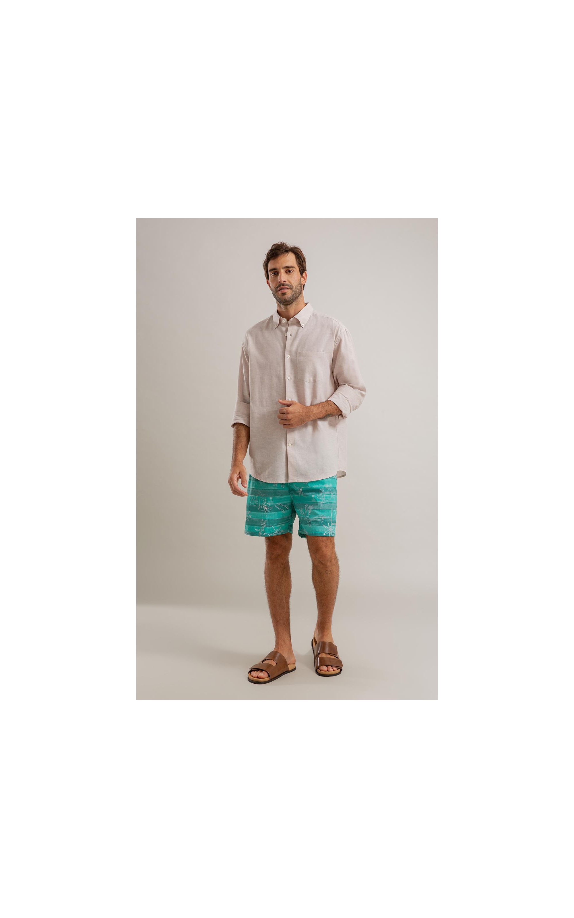 Beach Short Listrado Siri Regular Verde