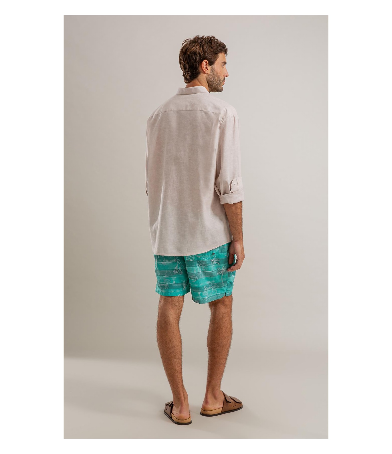 Beach Short Listrado Siri Regular Verde