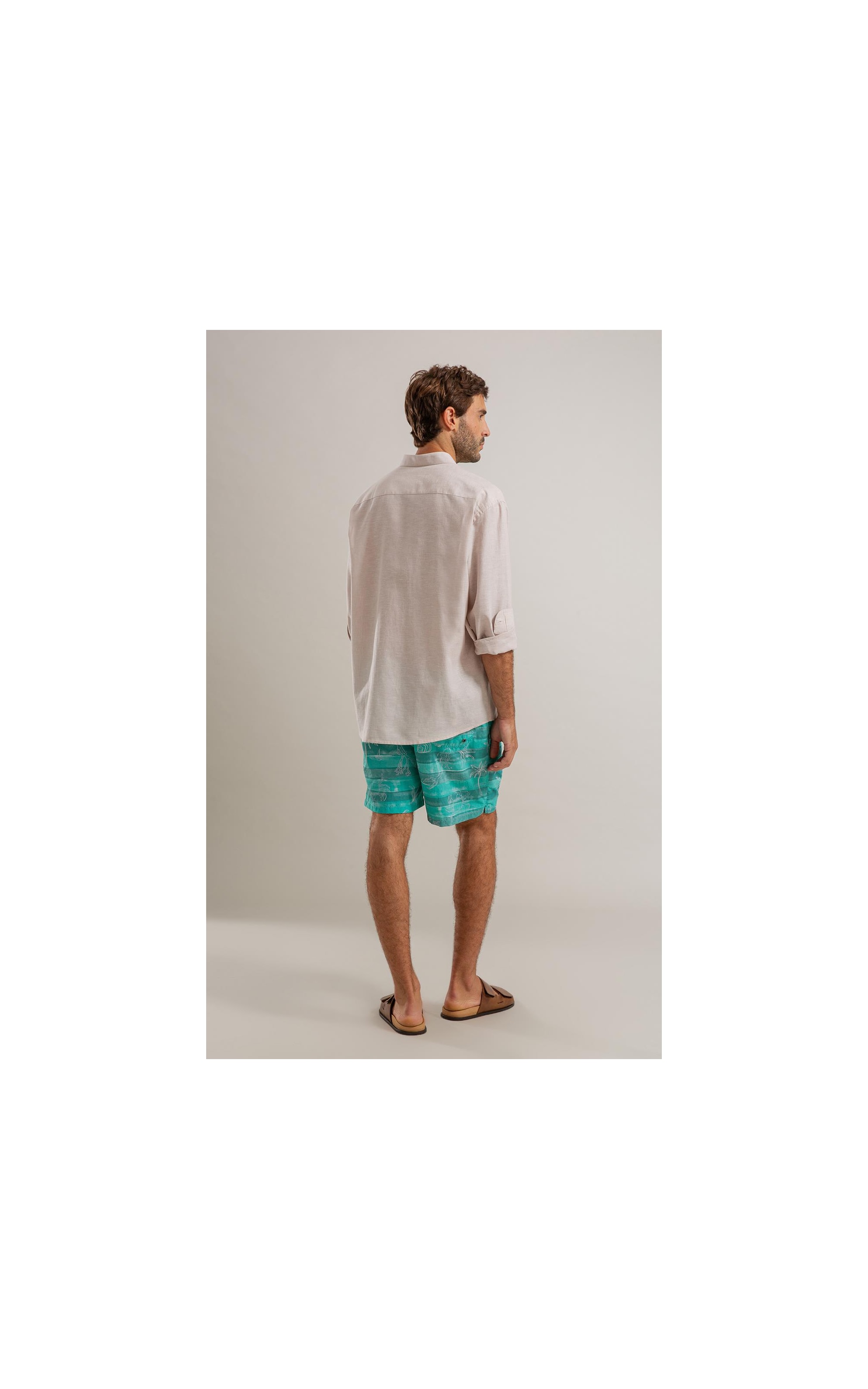 Beach Short Listrado Siri Regular Verde