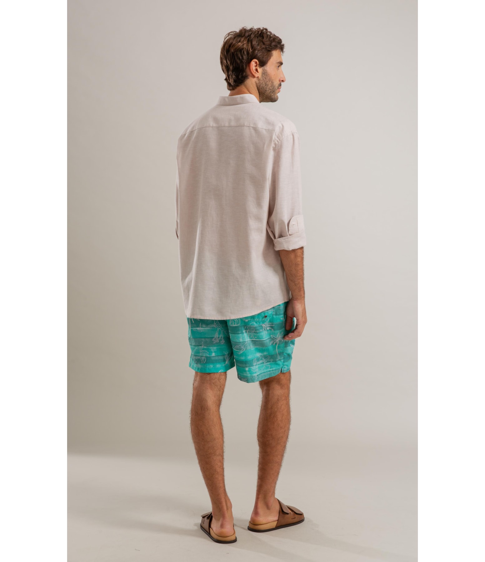 Beach Short Listrado Siri Regular Verde