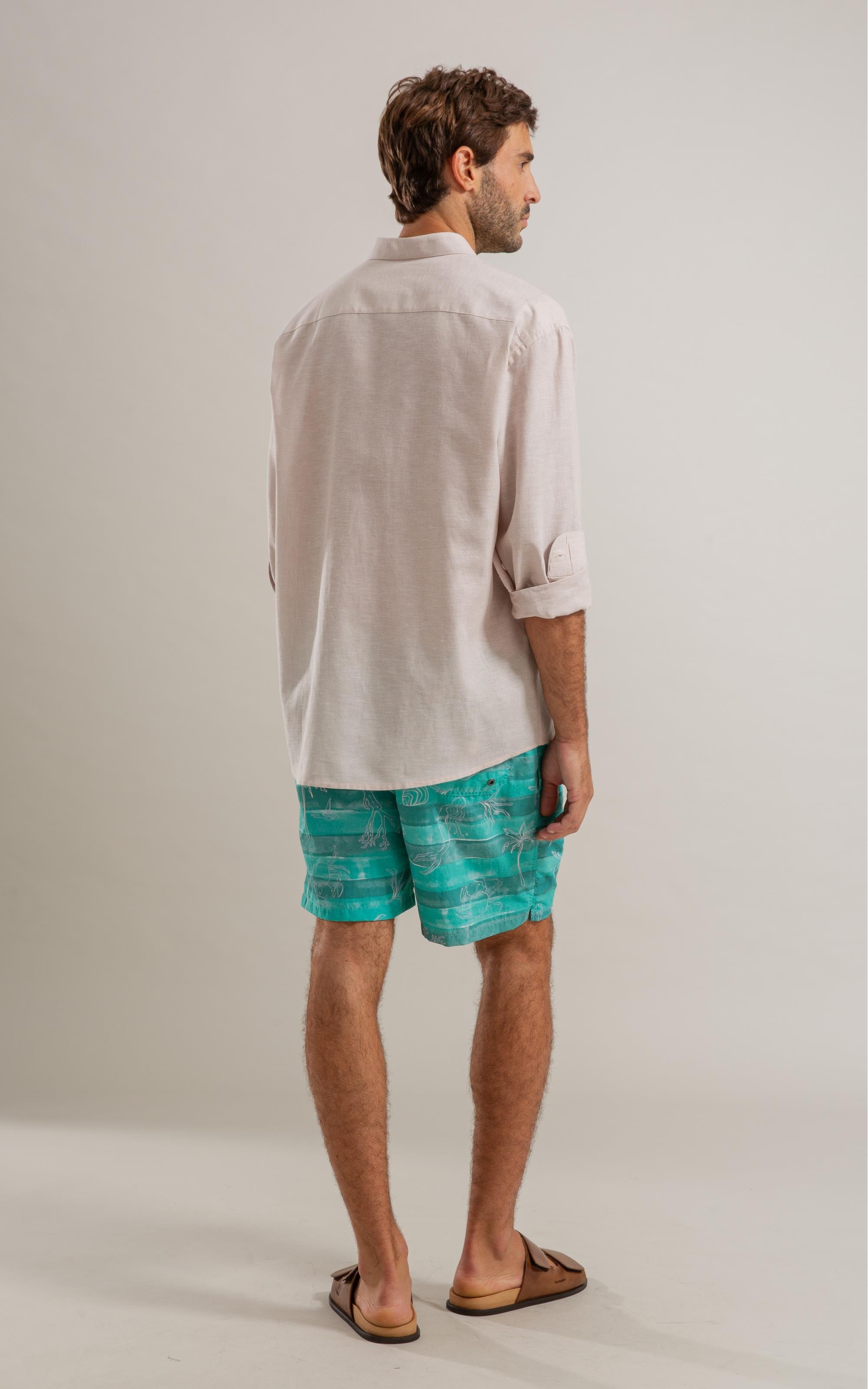 Beach Short Listrado Siri Regular Verde