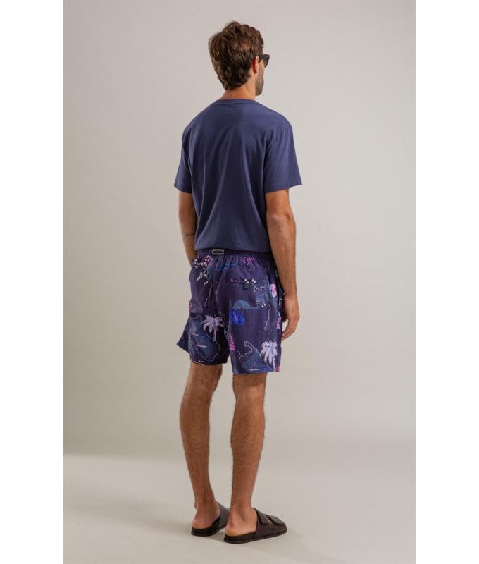 Beach Short Mapa Regular Dark Navy